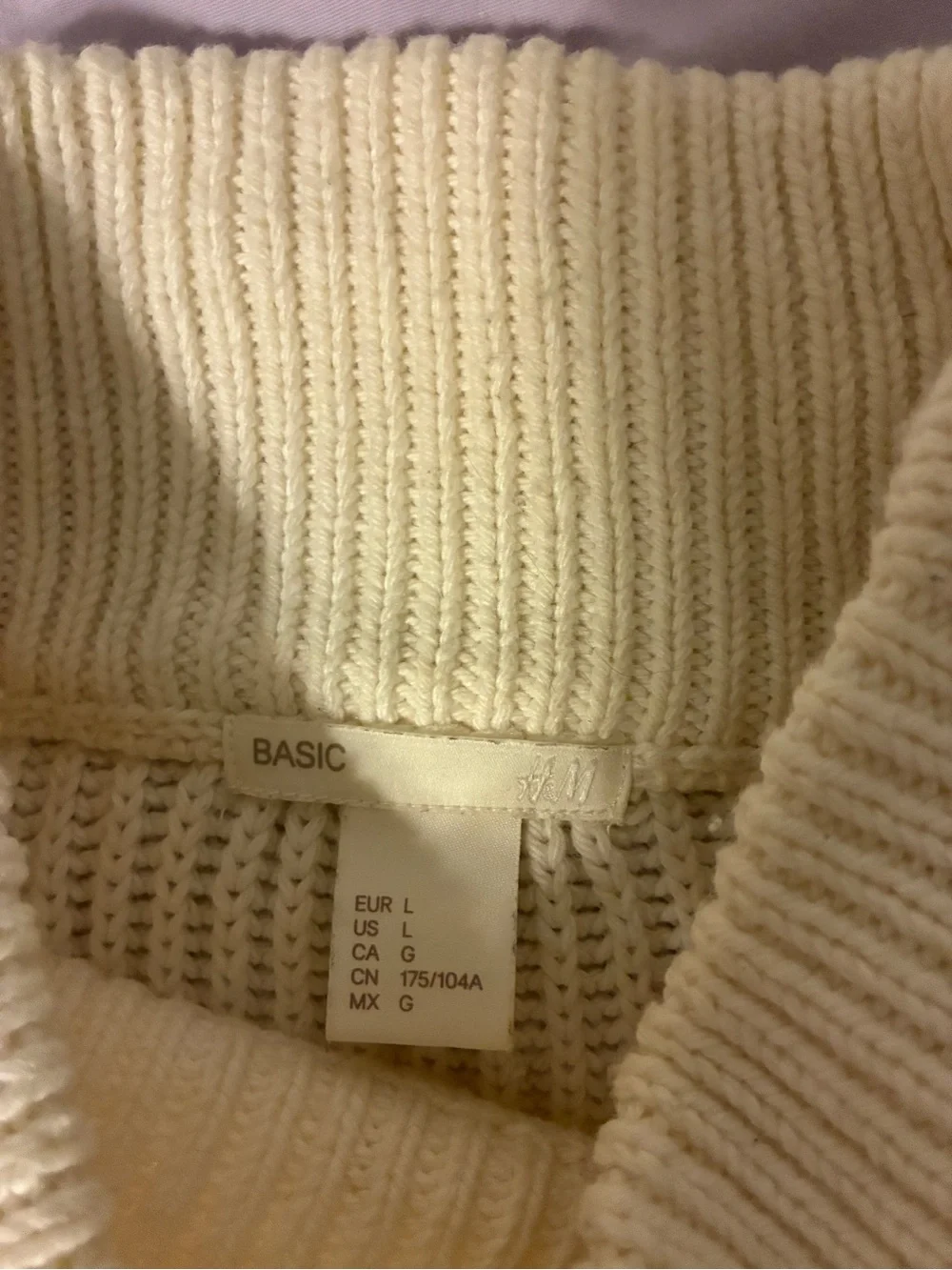 Cream Turtleneck Ribbed Sweater - Picture 3 of 3